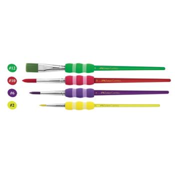 Preview: Faber-Castell Pinselset 4er-Set 3 Haar- + 1 Borstenpinsel Softgriffstück